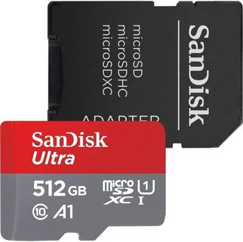 Paměťová karta SanDisk Ultra/micro SDXC/512GB/UHS-I U1 / Class 10/+ Adaptér