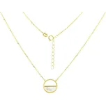 GEMMAX Original – garance kvality Zlatý náhrdelník s perletí a zirkonem MS délka 42+3 cm – žluté zlato 585/1000 GLNYL-45-03908 – v dárkovém balení s Certifikátem ryzosti