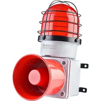 Poplachová siréna Kovový odlitek sirény/houkačky se stroboskopem v kleci