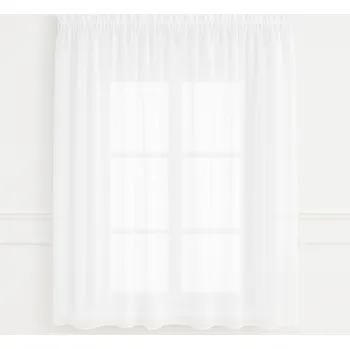 Záclona Nežehlivý bílý voál s olůvkem bez obšití 160