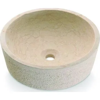 Umyvadlo Bathco 00307 - Umyvadlo na desku DUAL pr. 40,5 cm kámen/béžová