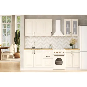 Kuchyňská linka VerDesign LINCOLN 180 vintage kuchyňská linka MDF, vanilka/bílá