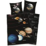 Oboustranné bavlněné povlečení SLUNEČNÍ SOUSTAVA, 140/200+70/90