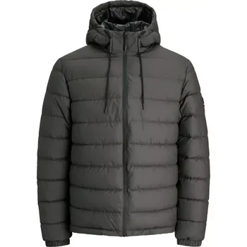 Velká pánská prošívaná bunda s kapucí Jack & Jones 12286934 šedá (5XL)