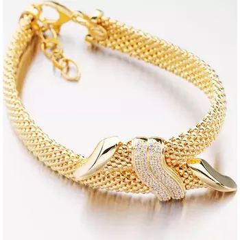 Náramek Zlacený náramek - stříbro 925 B1903763-2196-SLX délka 18 cm