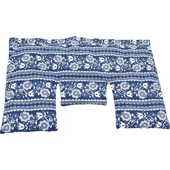 Polštář Torf-Ziegler Krční polštářek s třešňovými peckami, modro-bílý folklór, 40 x 25 cm