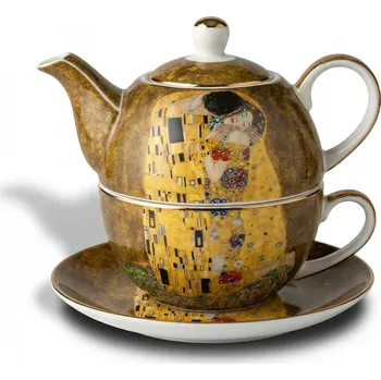 Konvice na čaj Džbánek s šálkem a podšálkem Tea for one KLIMT THE KISS
