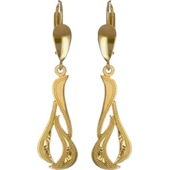 Náušnice Argento 67017 Pozlacené stříbrné náušnice - s ručním gravírem