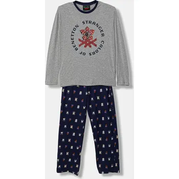 Pánské pyžamo Dětské bavlněné pyžamo United Colors of Benetton 30960P09I.G.Seasonal šedá 90B, vel. 120