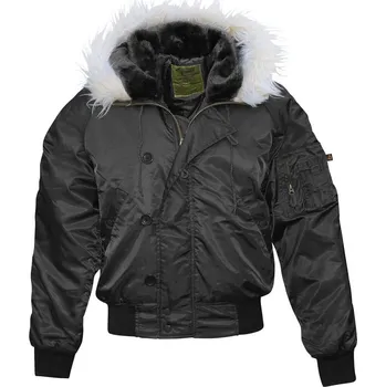 Bunda pilotní aljaška N-2B s kapucí ČERNÁ velikost: M