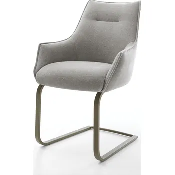 Jídelní židle DELIFE Jídelní židle Alja-Flex s područkami strukturovaná látka Měkký šedá jídelní židle plochá Titanová barva taštičkové pružiny