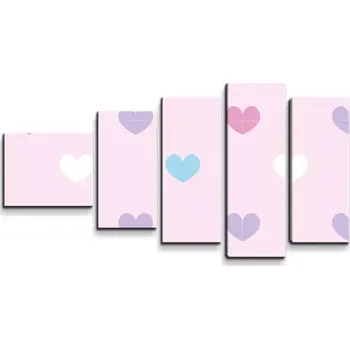 Obraz Sablio Obraz - 5-dílný Srdce vedle srdce - 100x60 cm