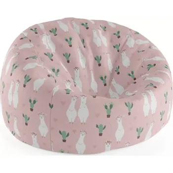 Sedací pytel Sablio Sedací vak Cocoon Lama a kaktusy: 115 x 75 cm x 45 cm
