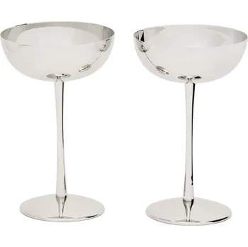 Sklenice Kave Home Set dvou nerezových skleniček Nirela