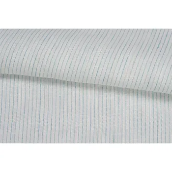 Lněné plátno, proužkované, tyrkysovo-bílé, 1.2m, sartor.cz