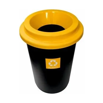 Podlahový mycí stroj Koš na tříděný odpad plast 50 l kulatý ŽLUTÝ