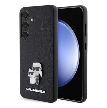 Pouzdro na mobilní telefon Karl Lagerfeld PU Saffiano Metal Karl and Choupette Zadní Kryt pro Samsung Galaxy S24 Black