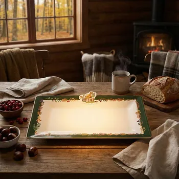 Obdélníková etažérka s lesním motivem EASY LIFE 36 × 24 cm