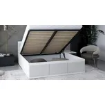 Manželská postel PANAMA T 160x200 se zvedacím kovovým roštem BÍLÁ