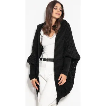 Dámský svetr TopMode Děrovaný vlněný maxi kardigan 579810