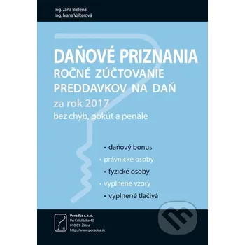 Daňové priznania za rok 2017 - Jana Bielená, Ivana Valterová Poradca s.r.o.