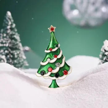 Brož JAY Vánoční brož ve tvaru zeleného stromečku JAY-0201/AL Zelená