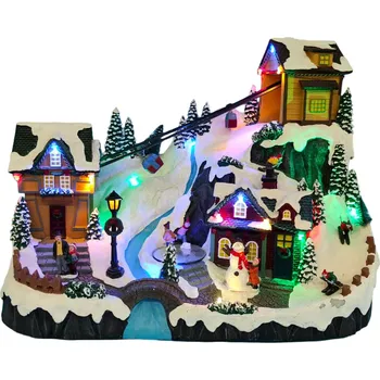 Vánoční dekorace BestBerg BBXS-982 vánoční vesnička s osvětlením 42 x 25 x 31,5 cm