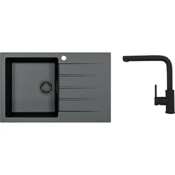 Alveus - Set dřezu Cadit 20 a baterie Zeos-P, deep black SETA25626