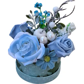 umělá květina made by ANTEROS Mýdlové květy v dárkovém miniboxu Vánoční III.