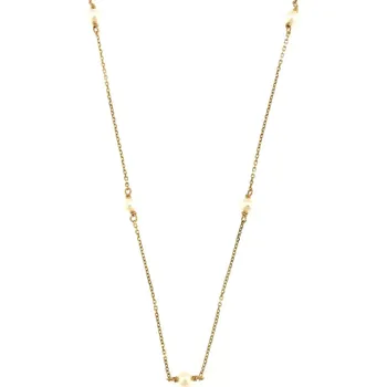 Náhrdelník Zlatý náhrdelník s perličkami Au 585/1000 hmotnost 1,26g