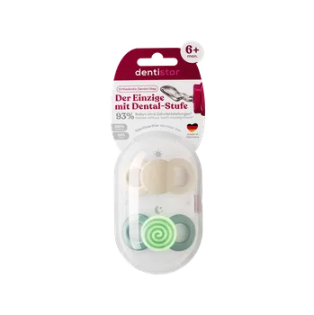 dudlíky Dentistar Day & Night Soother, denní a noční dudlík, 6-14 měsíců, zelený