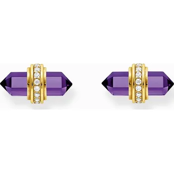 Šperk Thomas Sabo H2281-414-13 Gold stud earrings with violet onyx