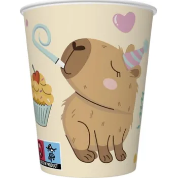 Papírový ubrousek Kelímek papírový 250ml 8ks Daisy, Cute Capybaras P