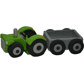 autíčko Traktor s návěsem zelený nejedlá cukrová dekorace 17x6cm - Gricko Ivanjica