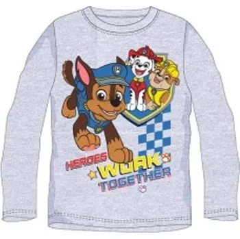 Chlapecké triko Tlapková Patrola - dlouhý rukáv (šedý melír) Velikost: 98