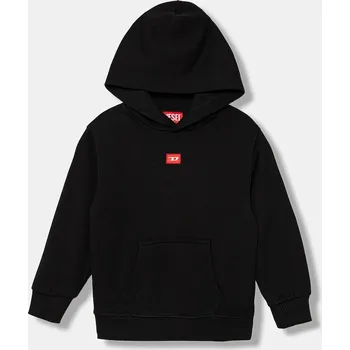 Chlapecká mikina Dětská bavlněná mikina Diesel SXGINHOOD OVER SWEAT-SHIRT J02502 černá 99X, vel. 120