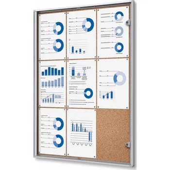 Kancelářský nábytek SDN Vitrína XSC - interiér, korek - 9xA4