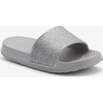 Chlapecké pantofle Pantofle Coqui TORA Khaki grey/Silver glitter Velikost: 30/31