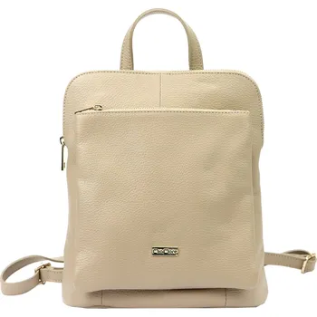 Městský batoh Dámský kožený batoh MiaMore 01-044 béžový