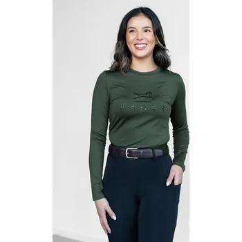 Dámské tričko FAGER Triko s dlouhým rukávem Fia Fager, dark green XXL