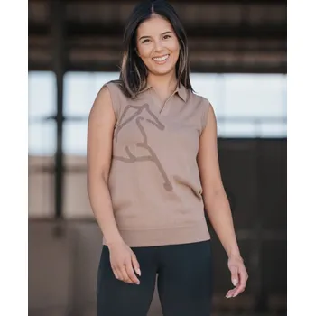 Dámské tričko FAGER Triko polo Blair Fager, bez rukávů, dámské, latte M