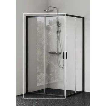 Ravak Blix II Sprchový kout 1/2 120 cm, Transparent, černá 1XMG0300Z1 NBLRV2K-120
