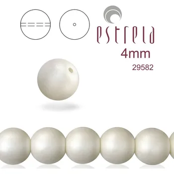 Korálek VOSKOVANÉ korále tvar kulatý. Velikost 4mm. Barva 29582 (matná bílá). Balení 31ks na návleku.