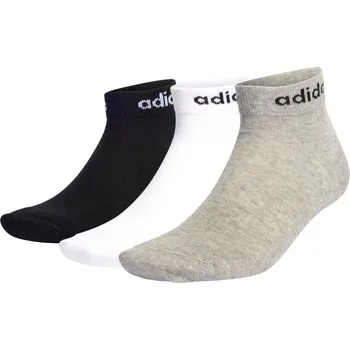 Dámské oblečení Adidas Think Linear Ankle 3P U IC1306 - medium grey heather/white/black XL