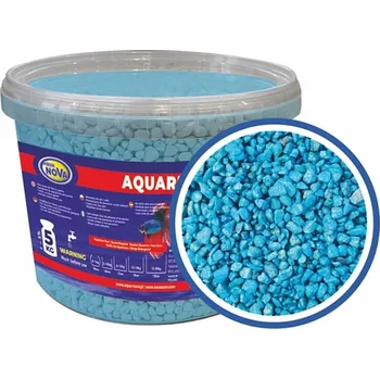 Dekorace jezírka AQUA NOVA Akvarijní štěrk fluo modrý 5kg/3l