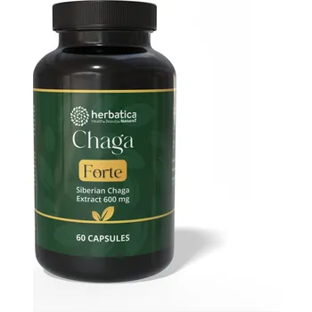Přírodní produkt Čaga sibiřská FORTE - 60 veganských kapslí (600mg/kapsle) - Herbatica