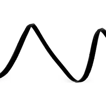 Stuha Sametová stuha šíře 3 mm, střední, 10 černá