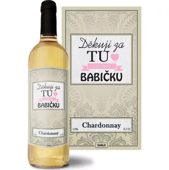 Víno Sablio Bílé víno Děkuji za tu nejlepší babičku: 0,75 l