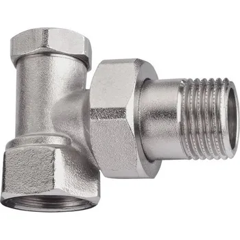 Cornat T591016 Šroubové připojení radiátoru Rohový uzamykatelný, 1/2 palce, malý, stříbrný