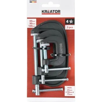 Truhlářská svěrka Univerzální svěrka typ C 60, 90, 120mm (sada 3ks) Kreator KRTH40503
